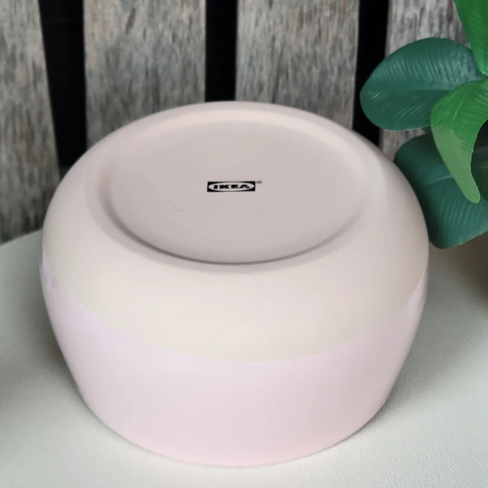 Ikea FARGKLAR pink dipped ceramic bowl